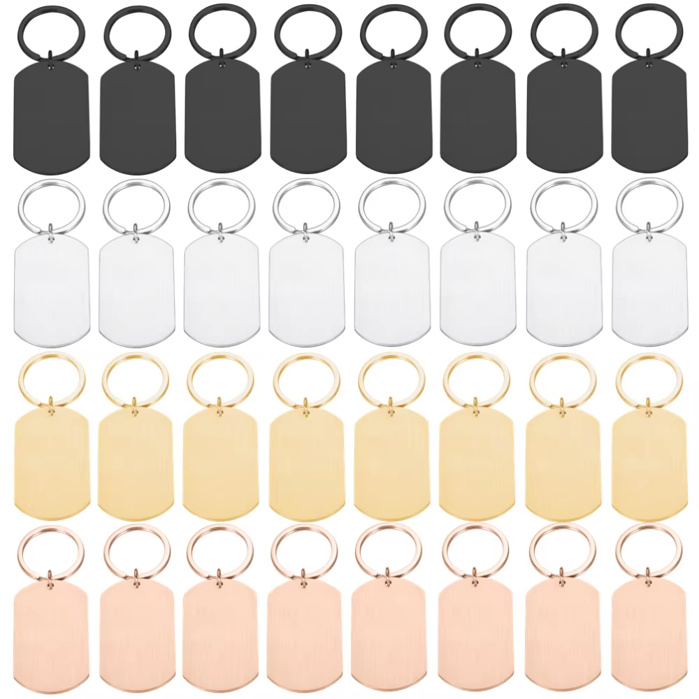 10PCS Custom Metal Tag Keychai - Initial Ring Custom ulasan dan harga