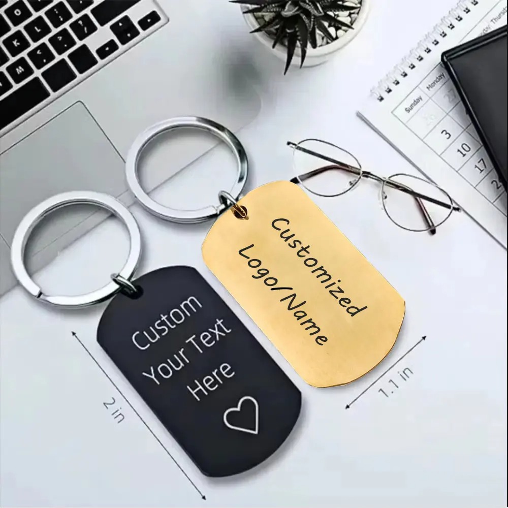 10PCS Custom Metal Tag Keychai - Initial Ring Custom ulasan dan harga