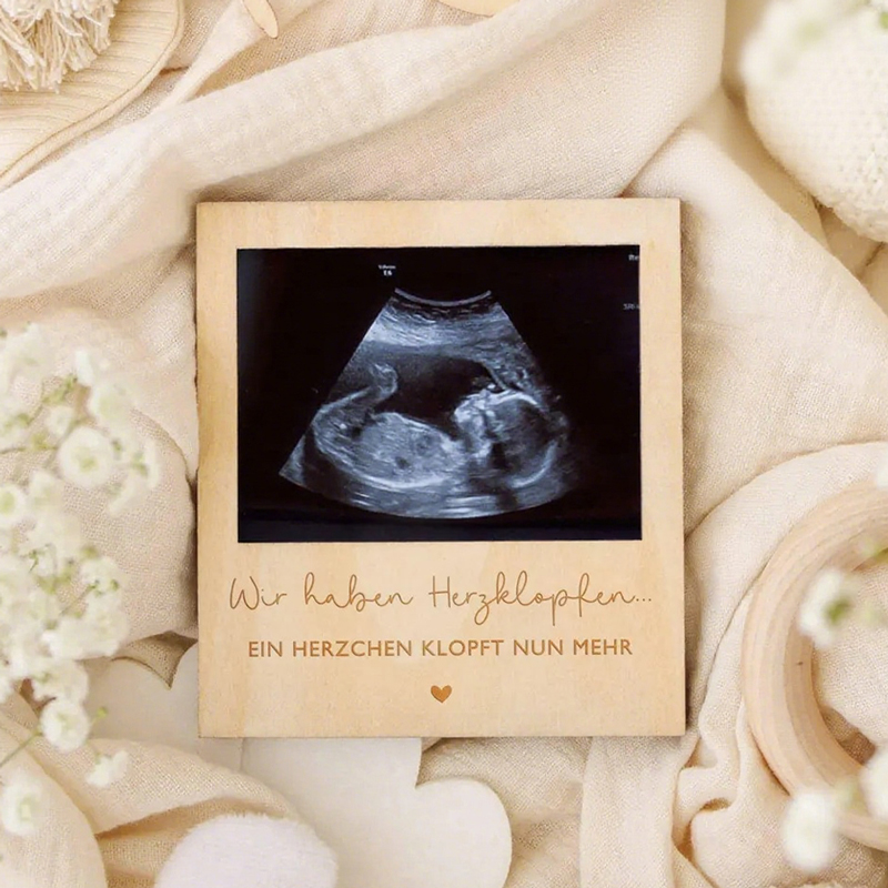 Ultrasound Pregnancy Announcem - Engraved Wood Frame ulasan dan harga