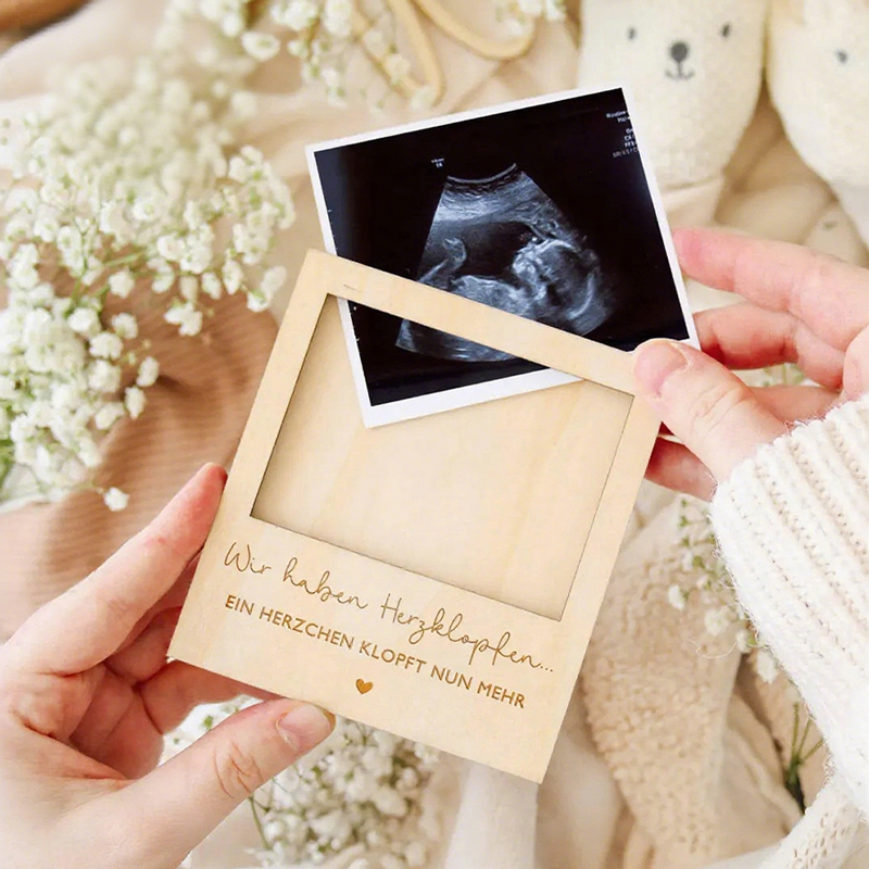Ultrasound Pregnancy Announcem - Engraved Wood Frame ulasan dan harga