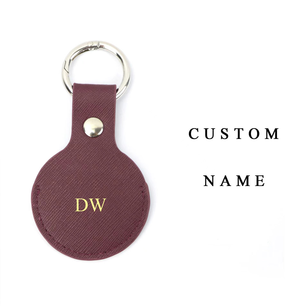 Custom Gold initial letters Fo - Monogram Keychain Leather ulasan dan harga