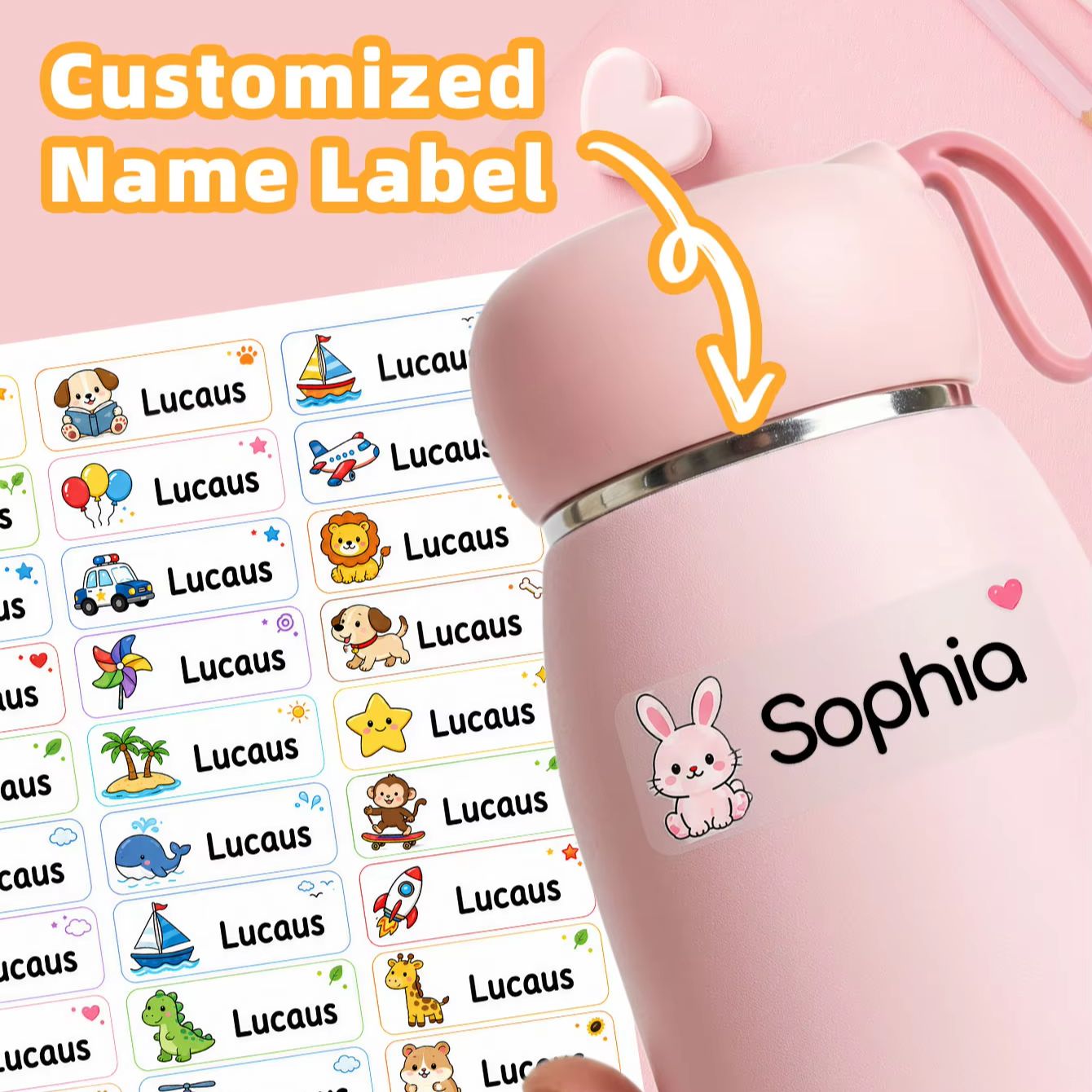1-500PCS Custom Cartoon Name S - Personalised Candle Label ulasan dan harga